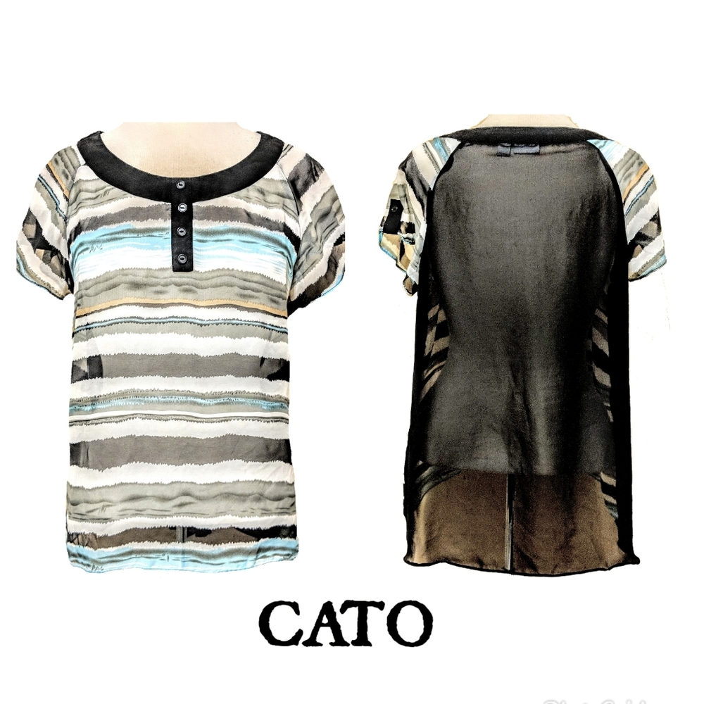 3/$15 CATO Sheer blouse (Large)